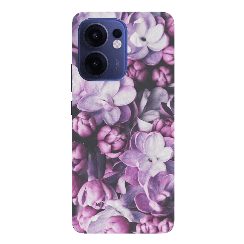 Oppo Reno13 FS Purple Flowers Transparent Silicone TPU Θήκη